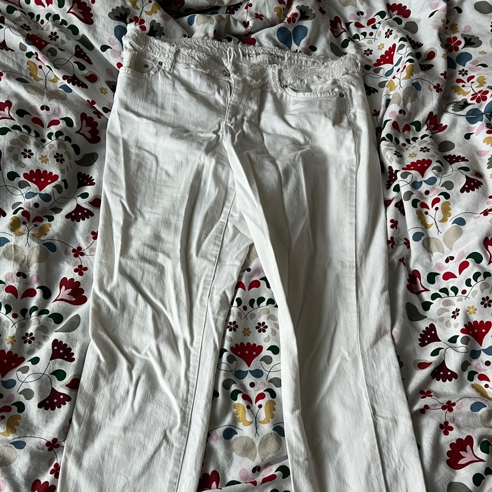low rise white micheal kors jeans
